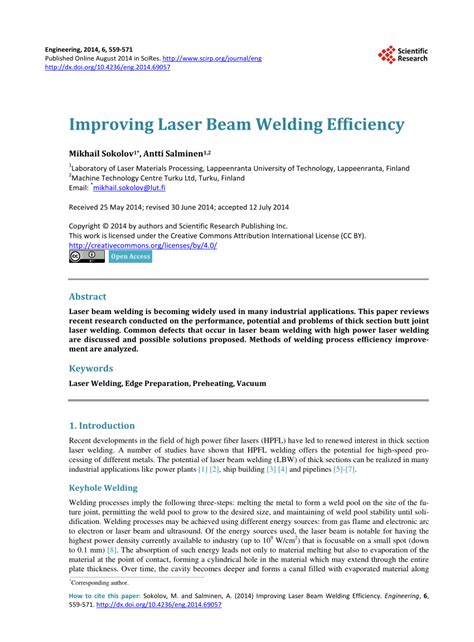 laser beam welding research paper.